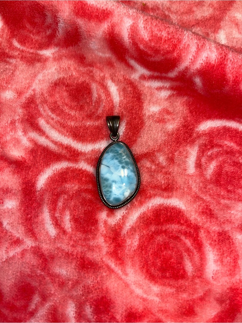 Blue Larimar Teardrop Pendant- Women Jewelry